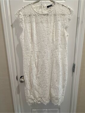 White Lace Shift Dress by Michael Kors